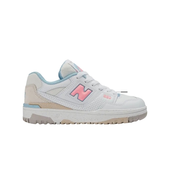 New Balance Kids' White and Pink Sneakers - Picture 1 of 8